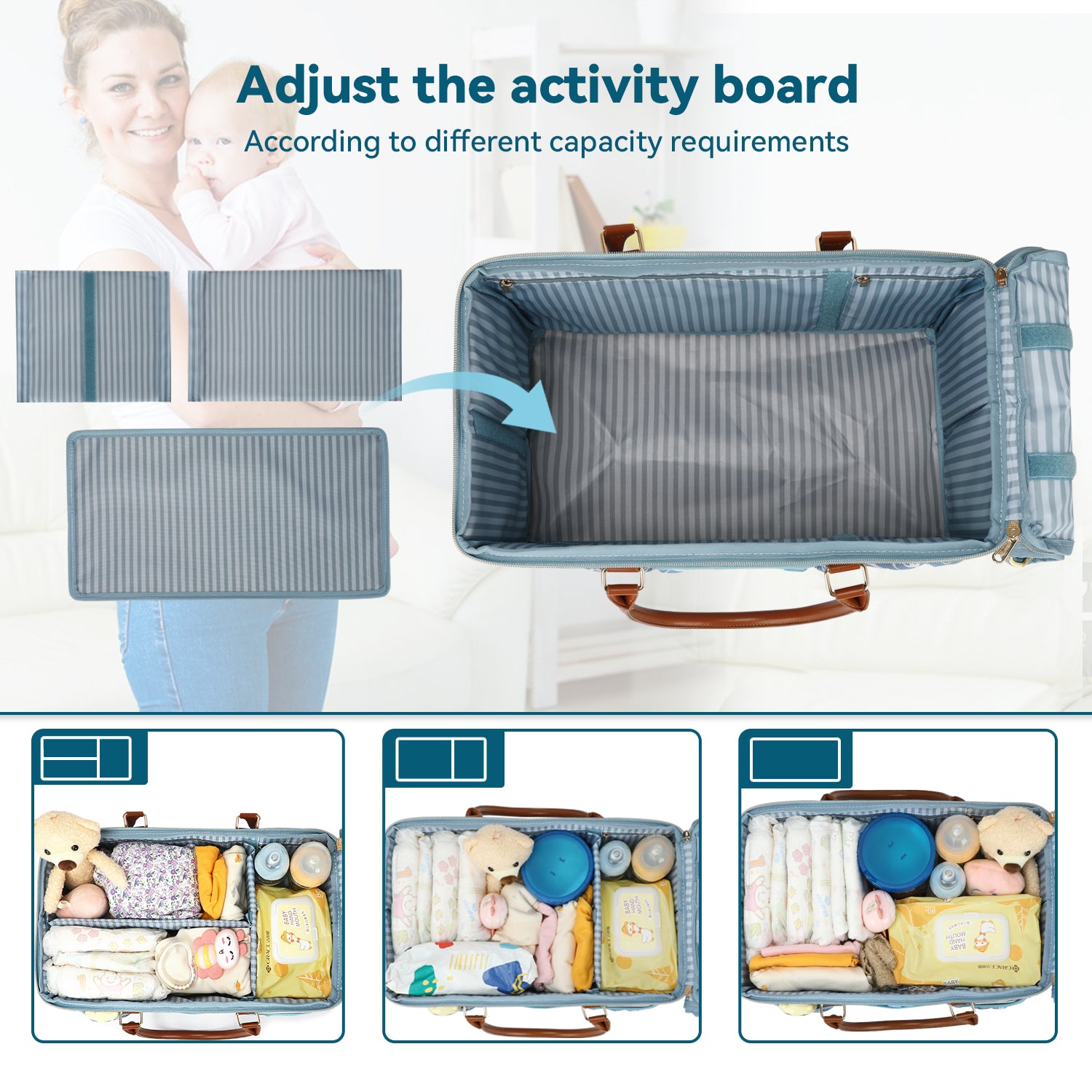 Le Voyager Large Diaper Tote - Ocean Blue