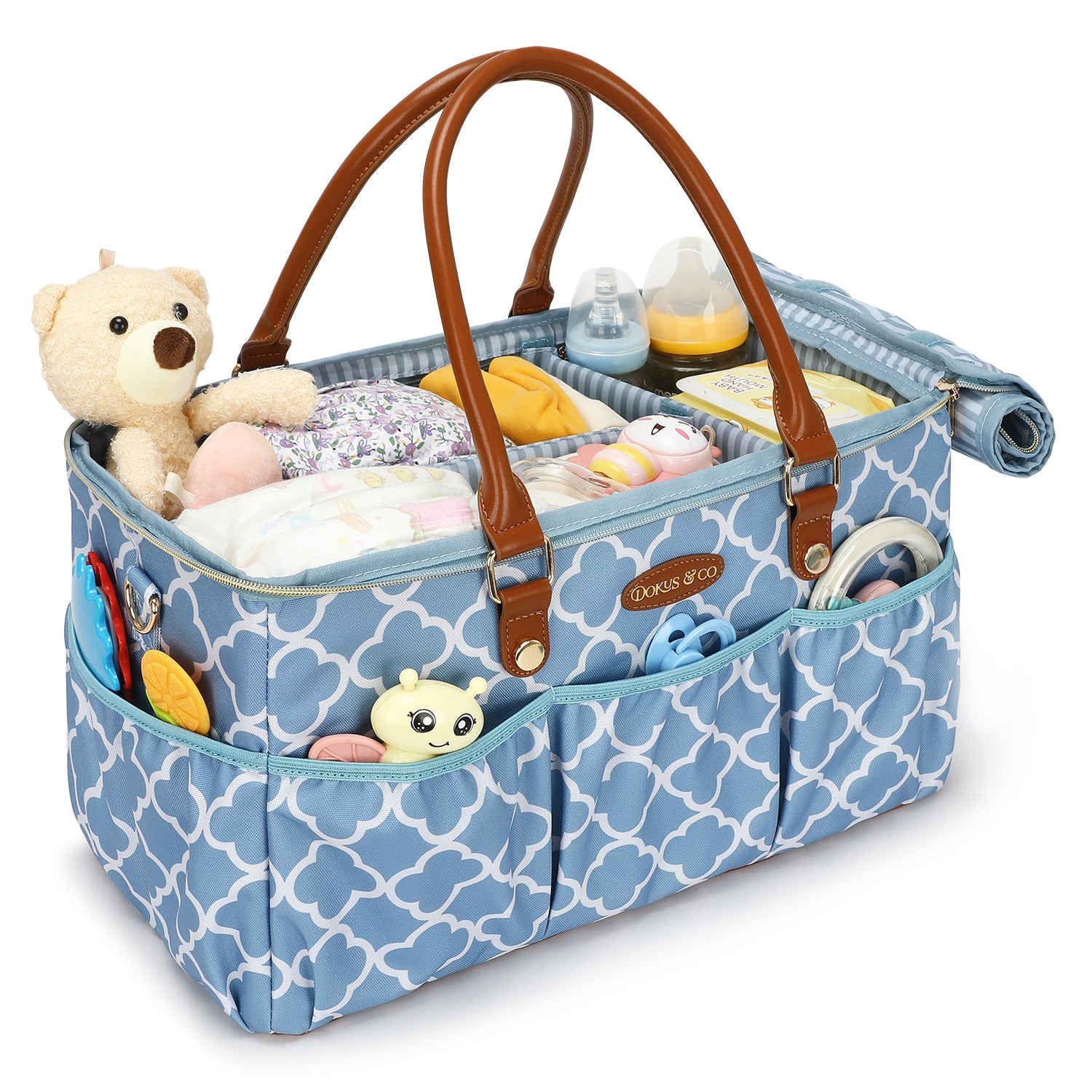 Le Voyager Large Diaper Tote - Ocean Blue