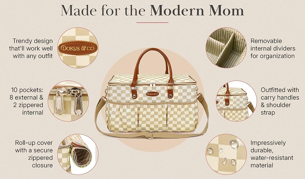 Le Voyager Large Diaper Tote - Elegant Beige