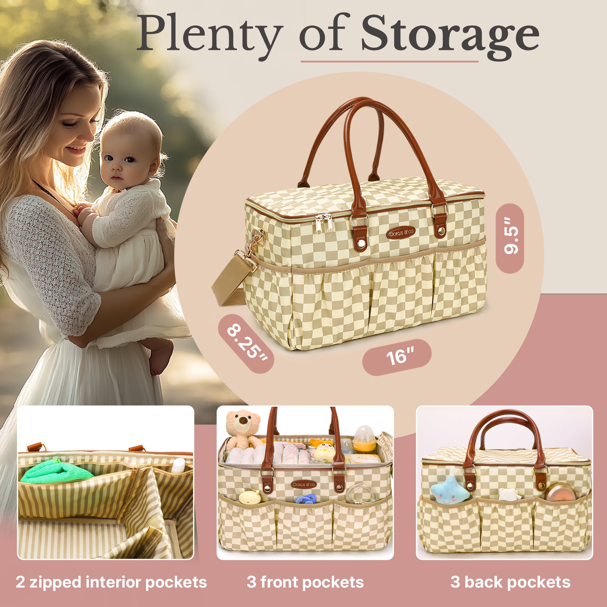 Le Voyager Large Diaper Tote - Elegant Beige