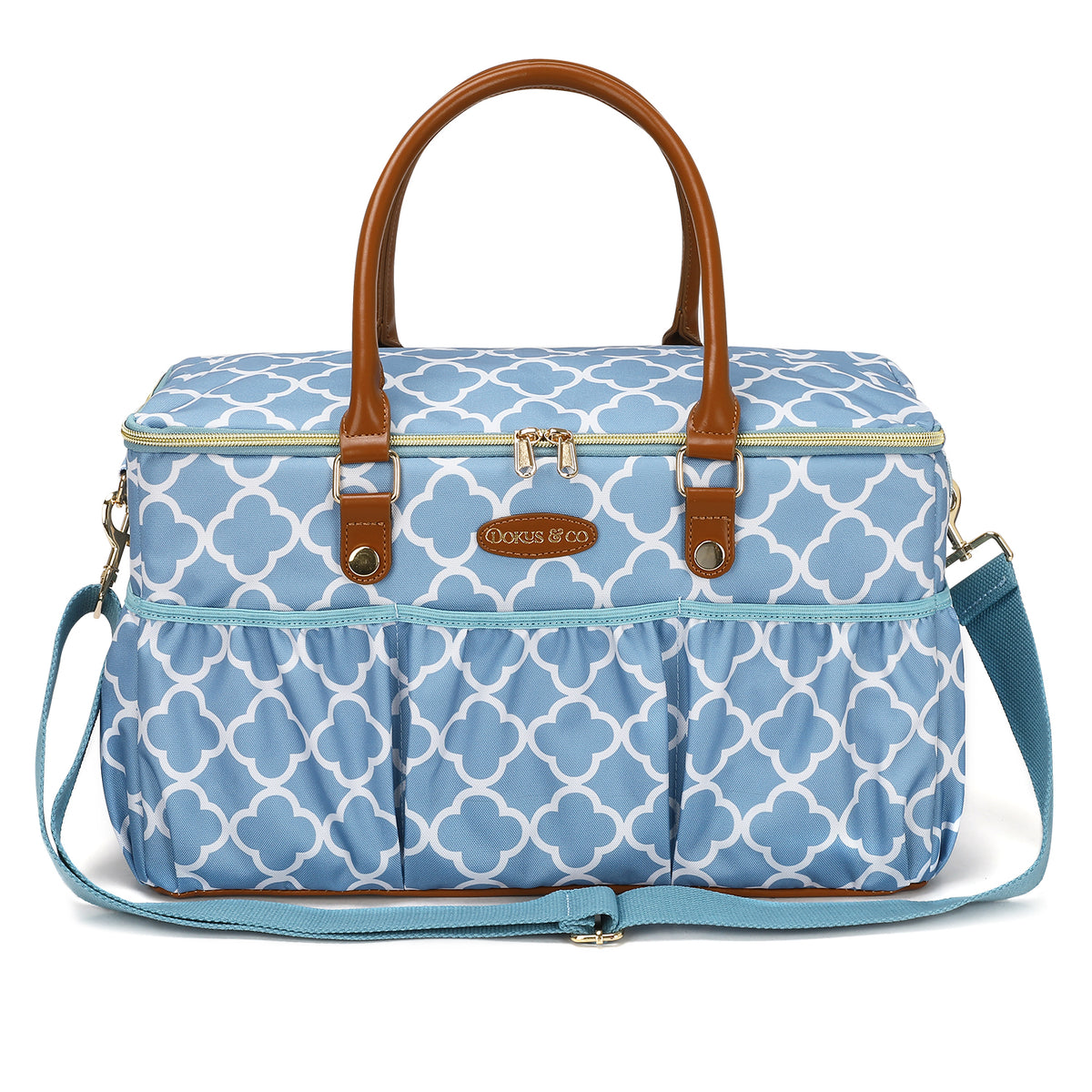 best large travel diaper bag tote Le Voyager crafted and made of BAR TACKED STRESS POINT_ World's First Computerized Fishing Color:Cosmic Crush - Trickle Tackle Custom