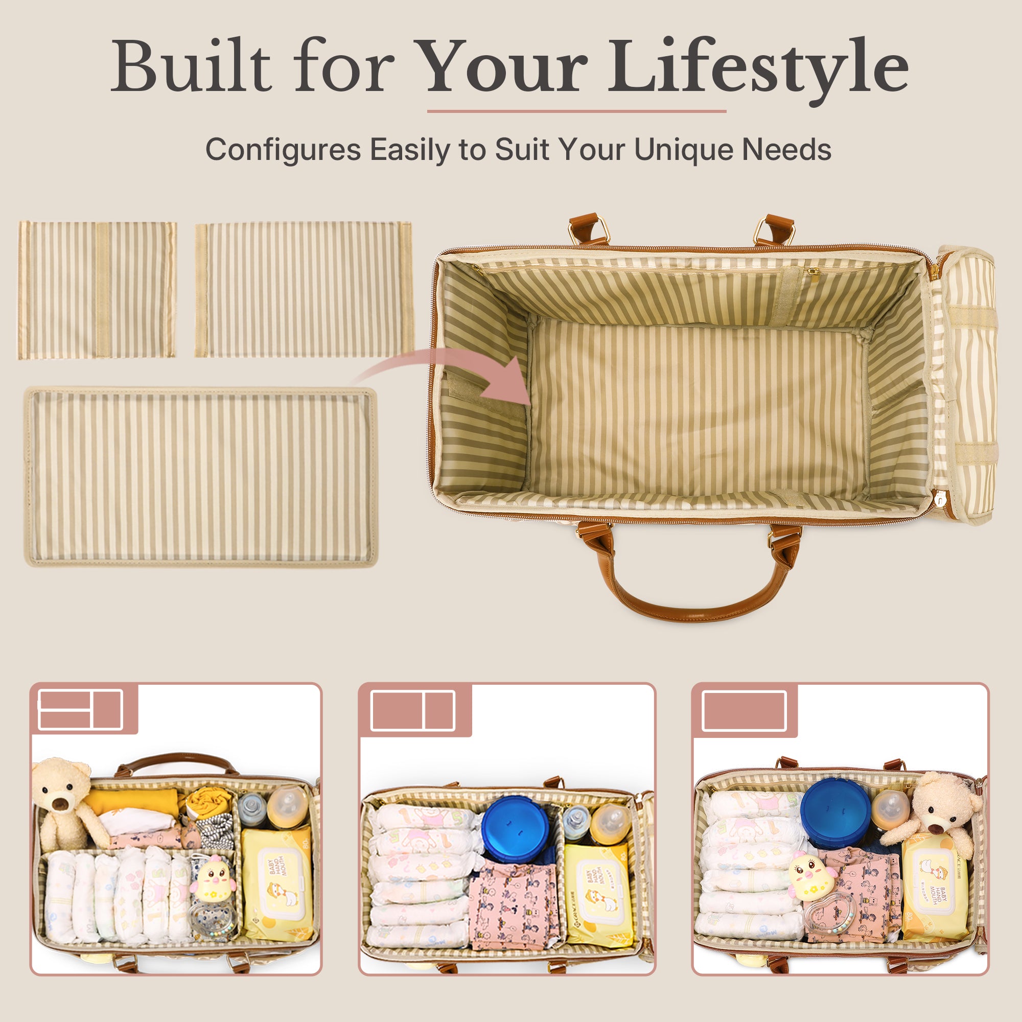 Le Voyager Diaper Caddy - Elegant Beige